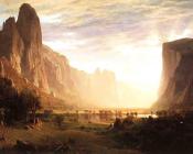 俯视加州优胜美地峡谷, 加利福尼亚 - 阿尔伯特·比尔施塔特